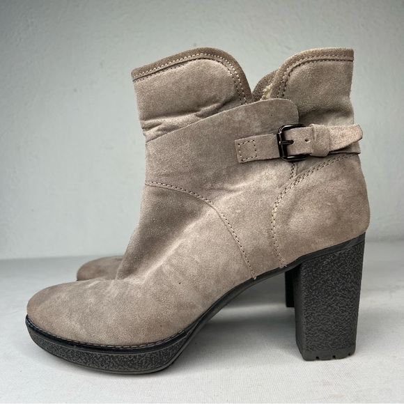 Manas taupe suede tall heel ankle boot - Picture 1 of 9
